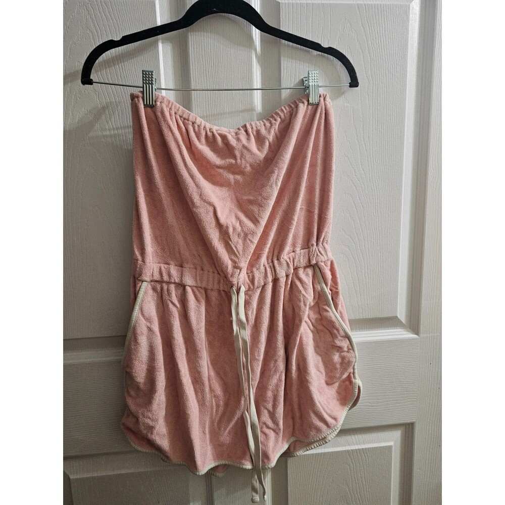 Aerie Small Pink Strapless Romper with Pockets